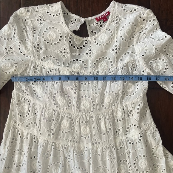 NWOT STAUD Hyacinth Short Sleeve Eyelet Maxi Dress - Picture 12 of 15